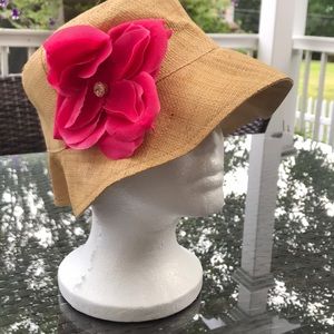 NWOT Vintage Arden B Straw Bucket Hat